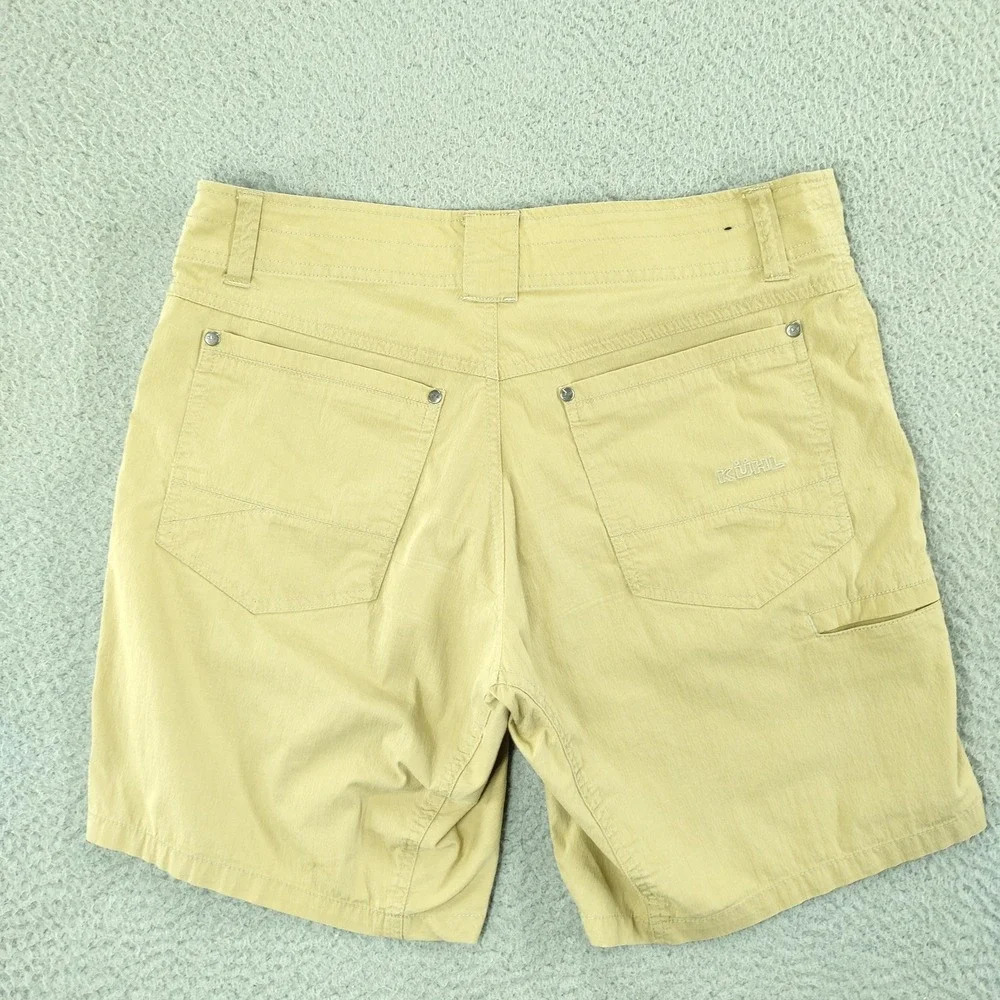 Kuhl Shorts Mens 32 Beige 9 Inch Canvas Stretch Chino Hiking Travel Casual